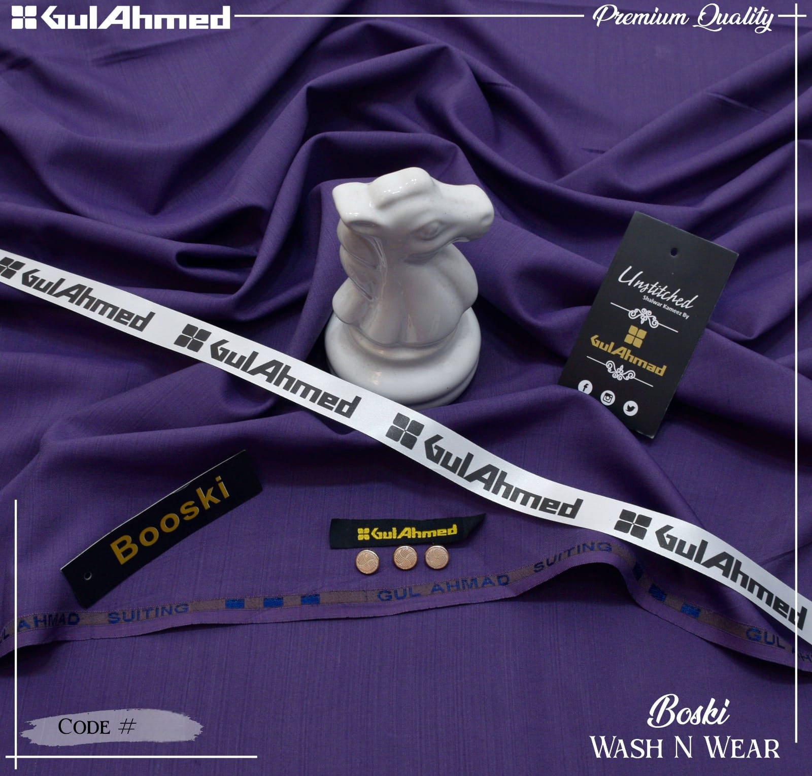 GUL AHMED  Boski Wash & Wear
