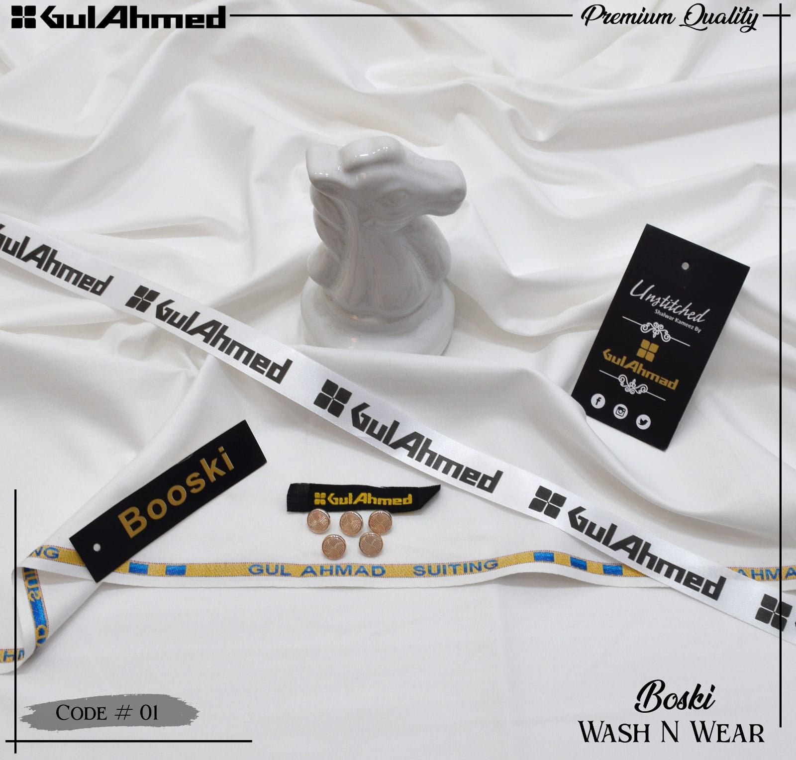 GUL AHMED  Boski Wash & Wear