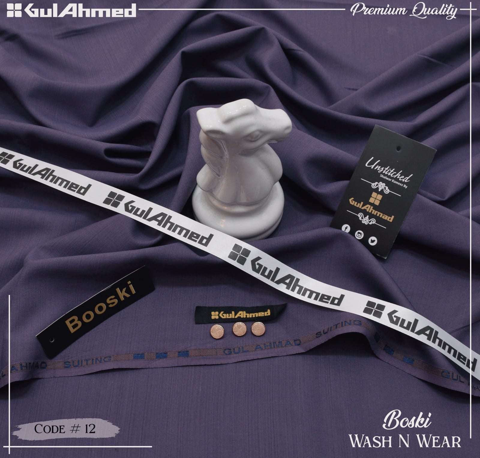 GUL AHMED  Boski Wash & Wear