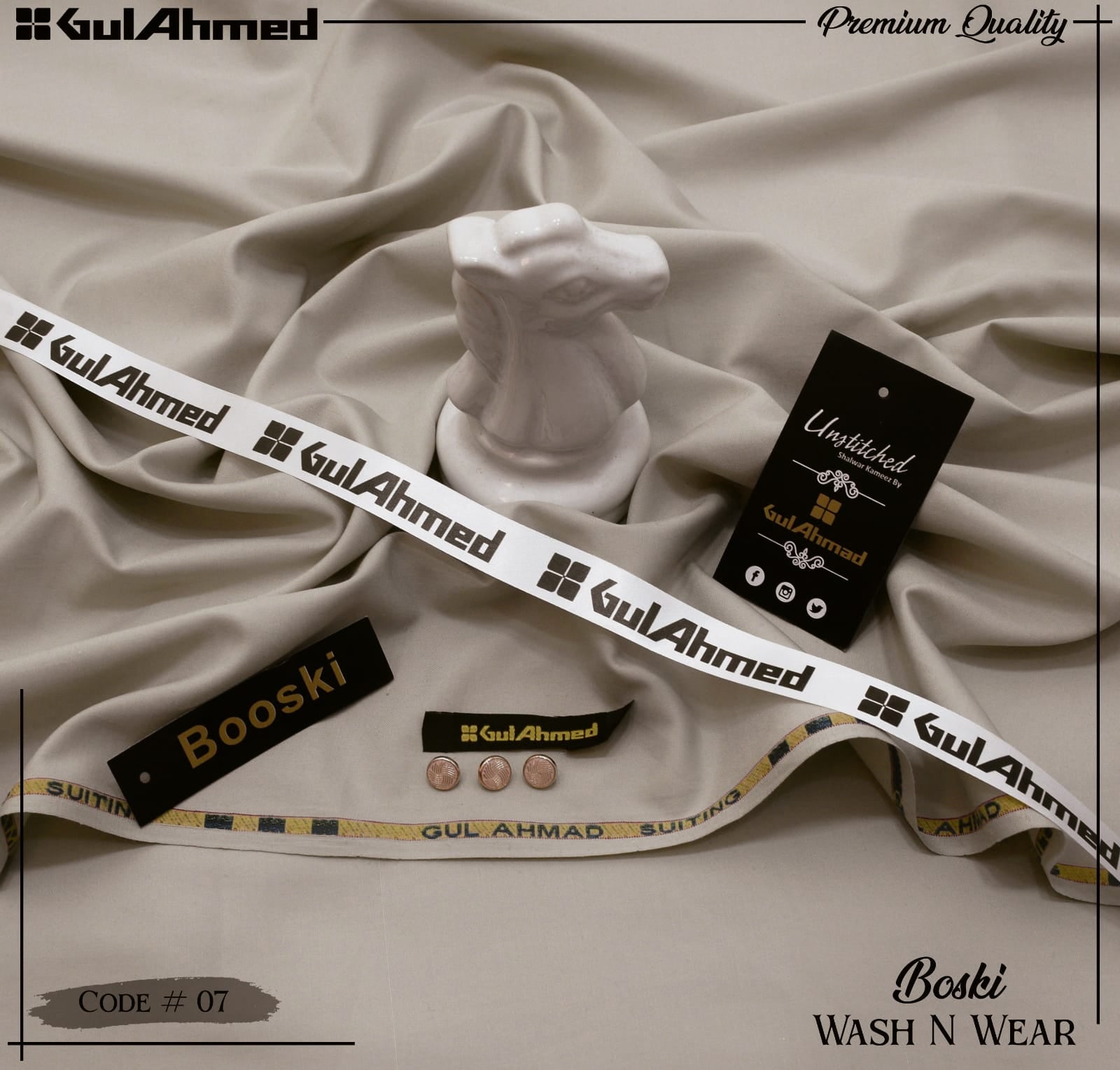 GUL AHMED  Boski Wash & Wear