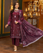 PREMIUM DHANAK  3PC EMBROIDERED SUITS