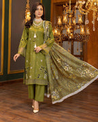 PREMIUM DHANAK  3PC EMBROIDERED SUITS