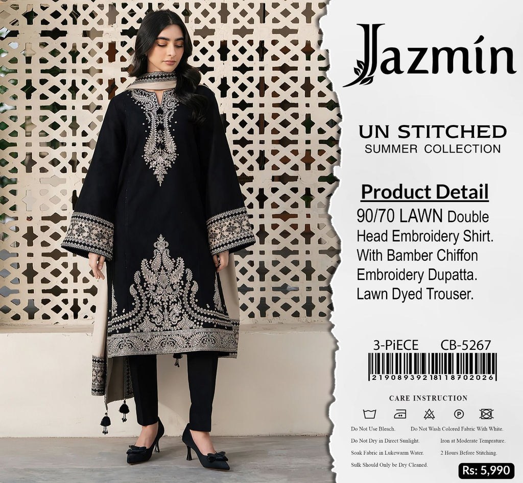 BRAND NAME JAZMIN Airjet Lawn Heavy EMB 3PC