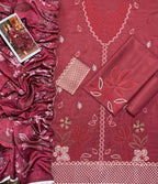 PREMIUM DHANAK  3PC EMBROIDERED SUITS