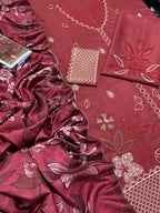 PREMIUM DHANAK  3PC EMBROIDERED SUITS