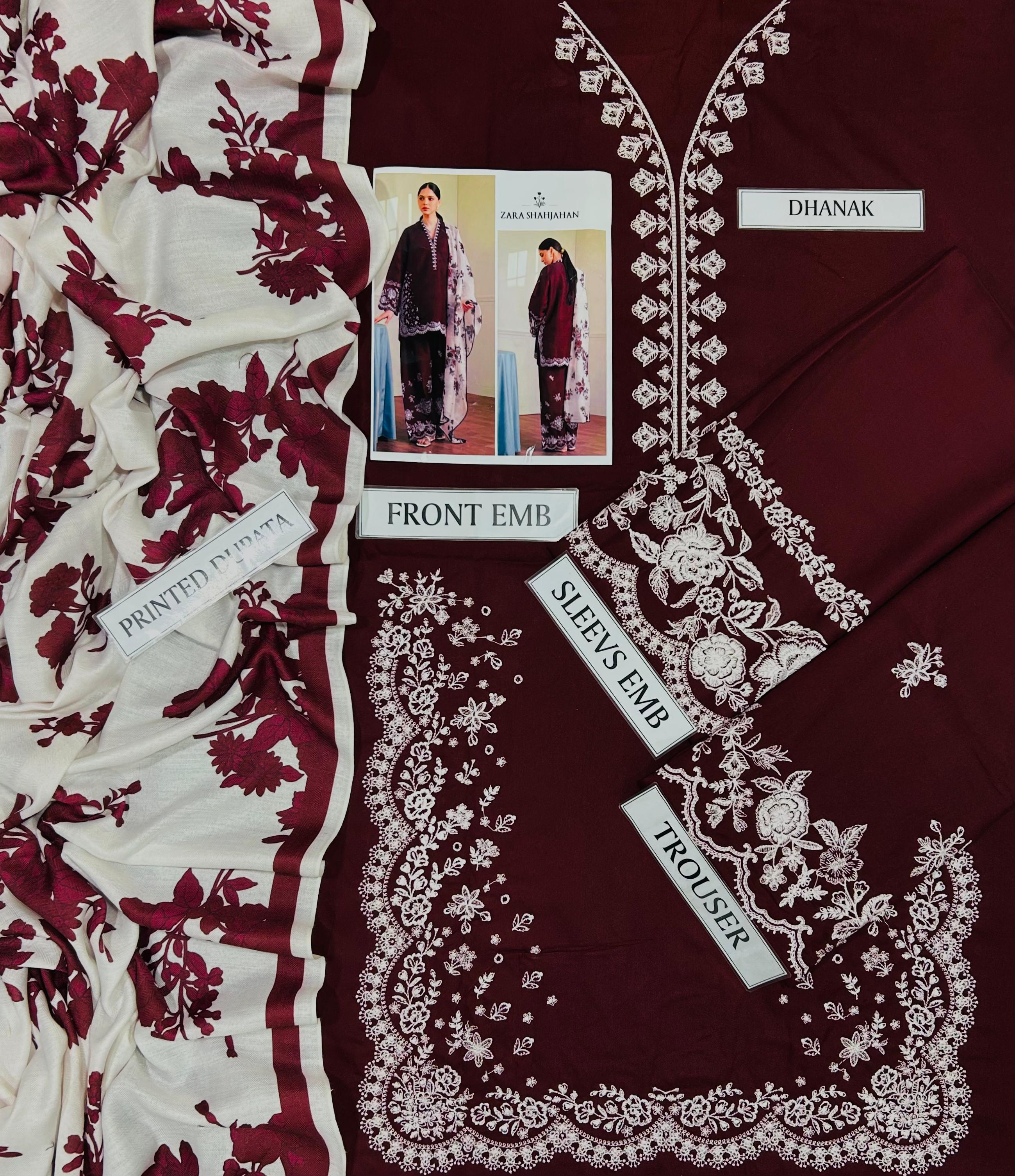 ZARA SHAHJAHAN PREMIUM AIR-JET DHANAK 3PC
