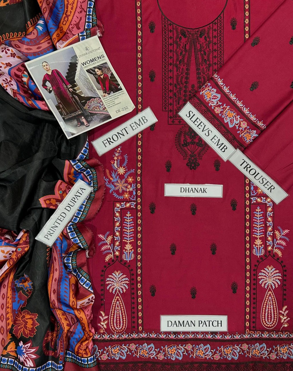 BRAND NAME ZAINAB CHOTTANI PREMIUM AIR-JET DHANAK3PC