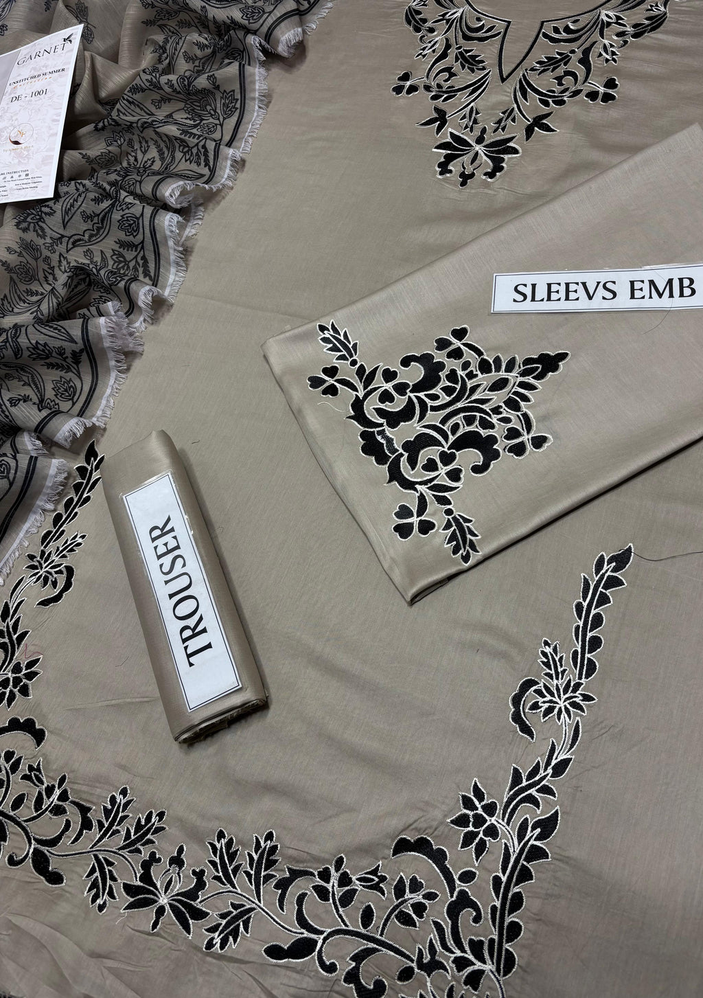 BRAND NAME GARNET 3PC EMB SUITS PREMIUM AIR-JET LAWN