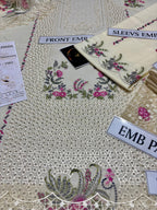 BRAND NAME JAZMIN PREMIUM AIR-JET LAWN 3PC HEAVY EMB EID COLLECTION SUIT