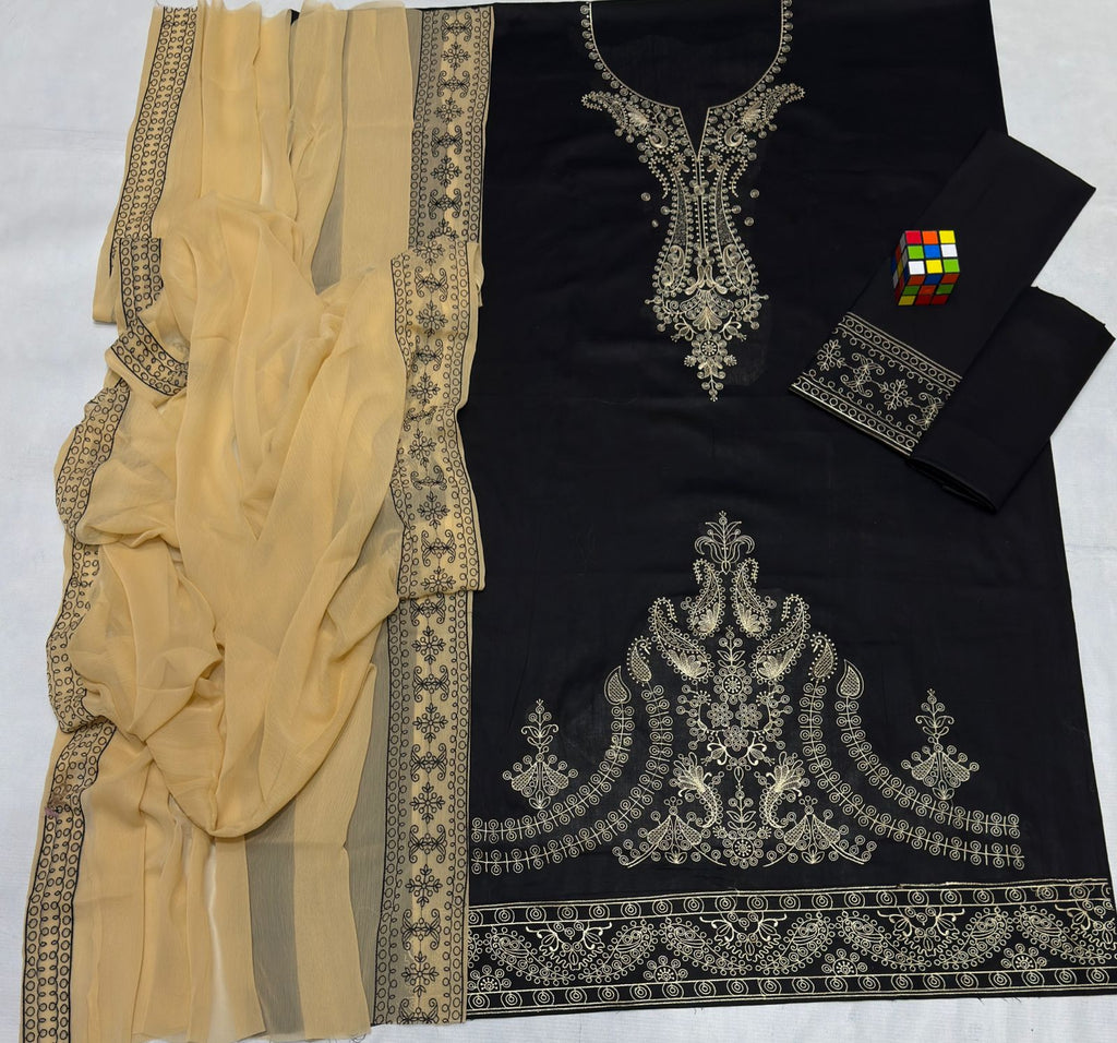 BRAND NAME JAZMIN Airjet Lawn Heavy EMB 3PC
